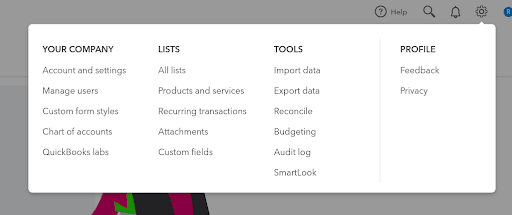 QuickBooks Setup - Products and Services